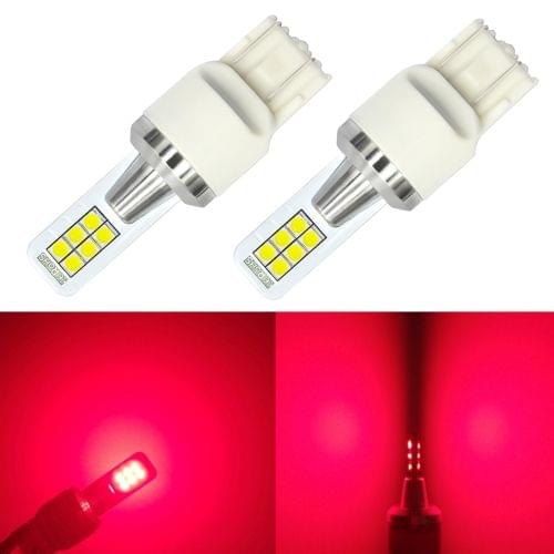 2 PCS T20 / 7443 12W 330LM Car Auto Brake Lights 12LEDs SMD-3030 Lamps, DC 12V-24V(Red Light)