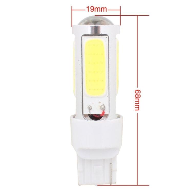 2PCS T20 Single Wire 1250LM 20W + 5W 5 x COB LED White Light Car Rear Fog Lamp Bulb, DC 12V