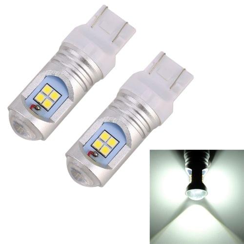 2 PCS T20/7440 7.5W 600LM 6000K Car Auto Turn Lights / Reversing Light 12LEDs SMD-3030 Lamps, DC 12V-24V(White Light)