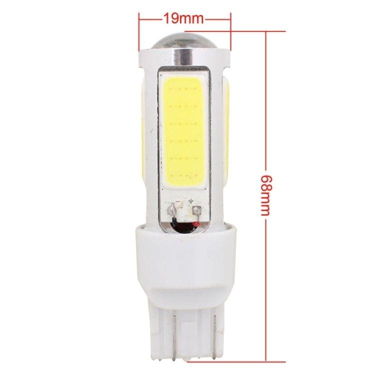 2PCS T20 Dual Wires 1250LM 20W + 5W 5 x COB LED White Light Brake Light Daytime Running Light Bulb, DC 12V