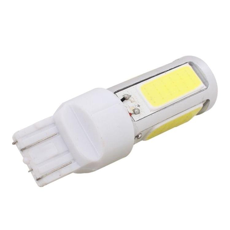 2PCS T20 Dual Wires 1250LM 20W + 5W 5 x COB LED White Light Brake Light Daytime Running Light Bulb, DC 12V