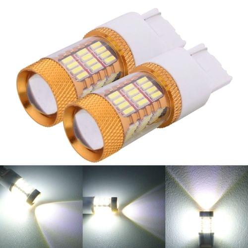 2 PCS  T20 W21W 7440 5W 540LM White Light 54 SMD 4014 LED Car Brake Light Tail Light Bulb, DC 12V(White Light)