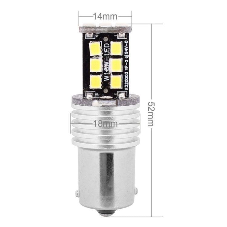 2 PCS 1156 3W LED 300LM SMD 2835 Car Rear Turn light / Backup Light for Vehicles, DC 12V(White Light)