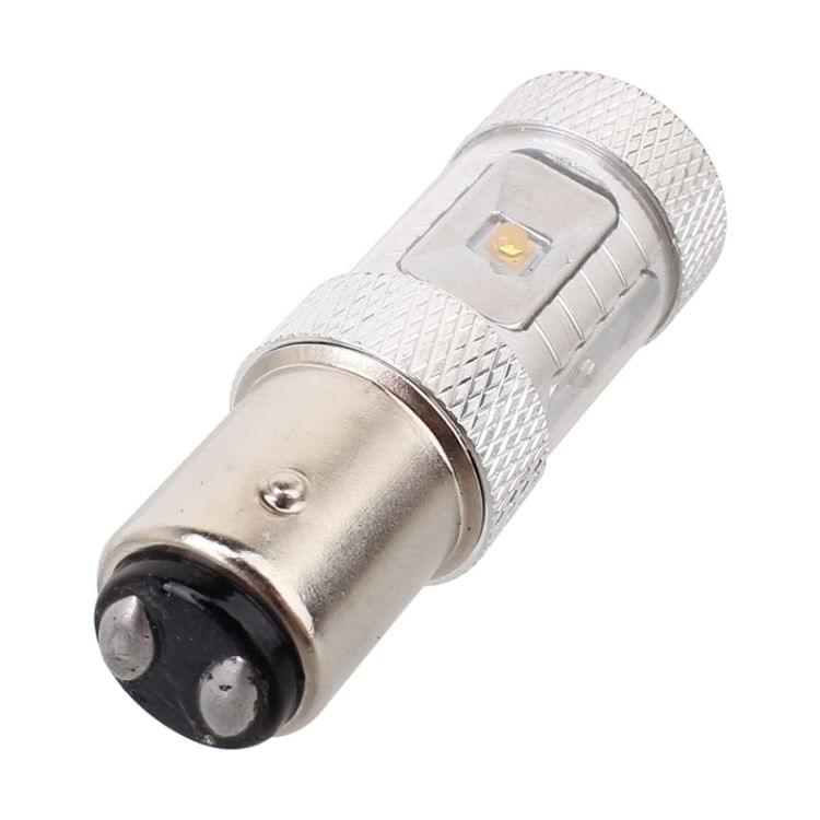 1157/BAY15D 30W 700LM 6500K White Light 6LEDs Car Foglight , Constant Current , DC12-24V ( Silver + Yellow )