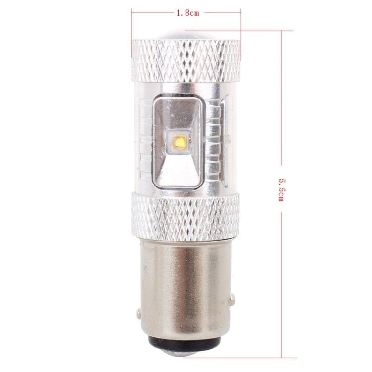 1157/BAY15D 30W 700LM 6500K White Light 6LEDs Car Foglight , Constant Current , DC12-24V ( Silver + Yellow )