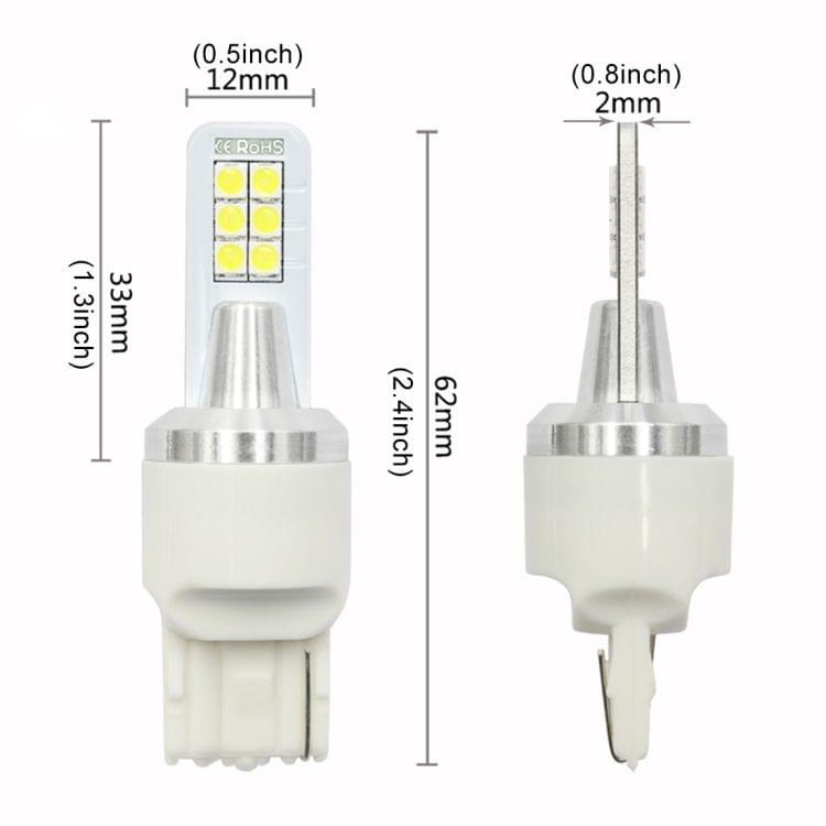 2 PCS T20 / 7440 12W 330LM Car Auto Turn Light Reversing Lights 12LEDs SMD-3030 Lamps, DC 12V-24V(Yellow Light)