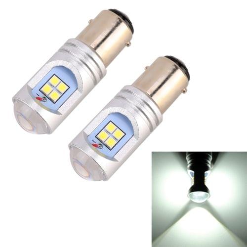 2 PCS 1157 / BAY15D 6W(H) 1.5W(L) 600LM 6000K Car Auto Brake Lights 12LEDs SMD-3030 Lamps, DC 12V-24V(White Light)