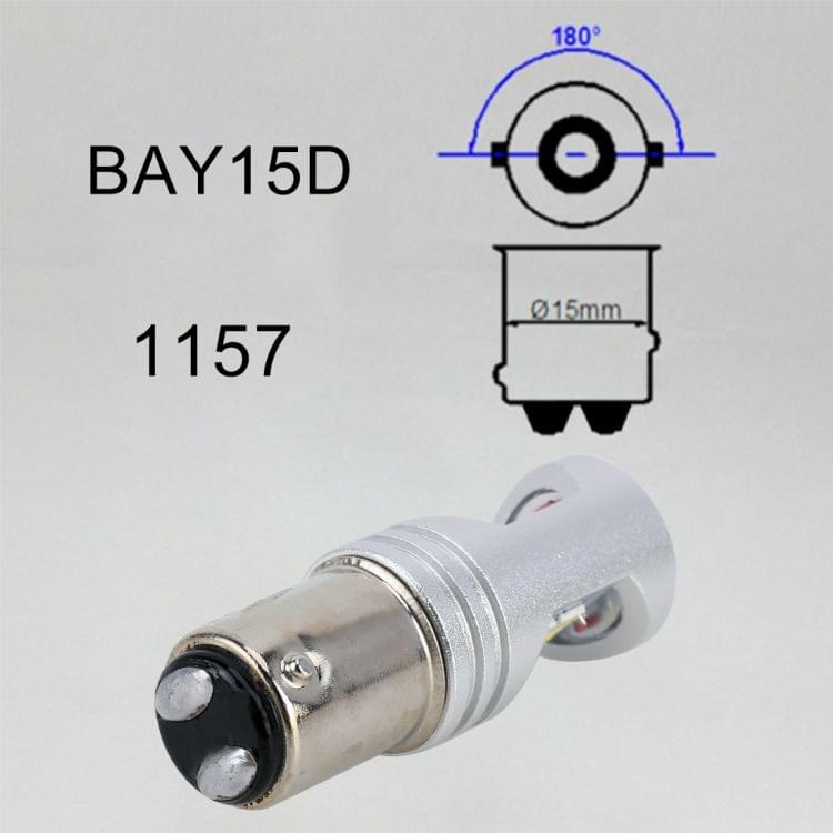 2 PCS 1157 / BAY15D 6W(H) 1.5W(L) 600LM 6000K Car Auto Brake Lights 12LEDs SMD-3030 Lamps, DC 12V-24V(White Light)