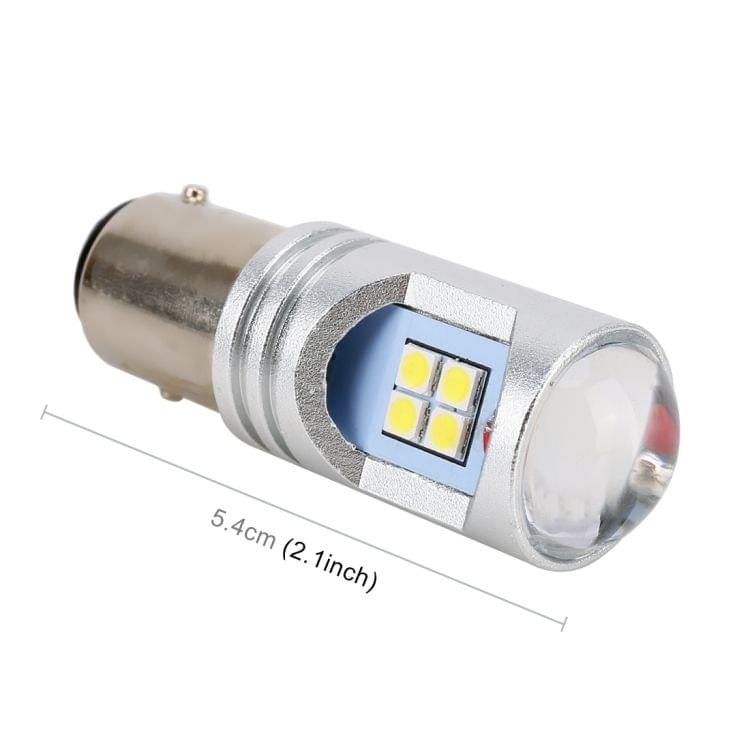 2 PCS 1157 / BAY15D 6W(H) 1.5W(L) 600LM 6000K Car Auto Brake Lights 12LEDs SMD-3030 Lamps, DC 12V-24V(White Light)