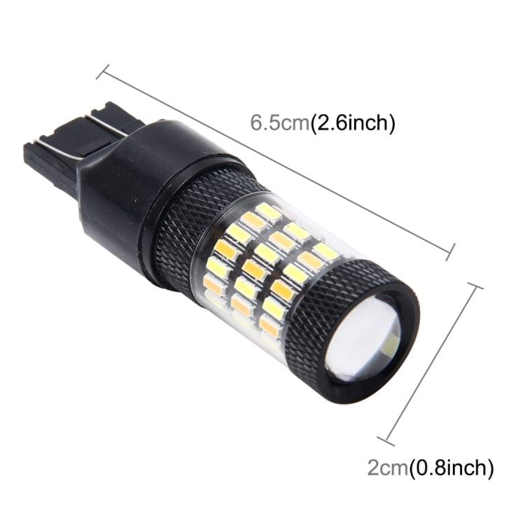 7443 5W 350LM 60LEDs DC 12V 6000K SMD-4014 Car Auto Brake Light Turn Signal Lights (White Light+Yellow Light)