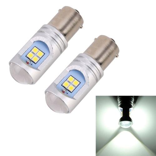 2 PCS 1156 / BA15S 7.5W 600LM 6000K Car Auto Turn Lights / Reversing Light 12LEDs SMD-3030 Lamps, DC 12V-24V(White Light)