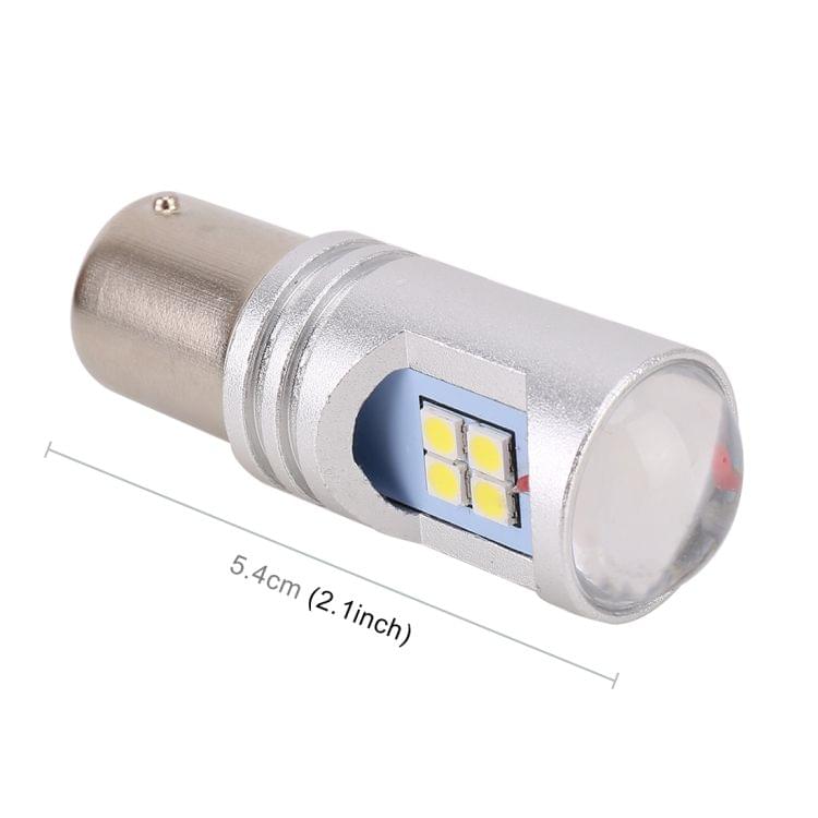 2 PCS 1156 / BA15S 7.5W 600LM 6000K Car Auto Turn Lights / Reversing Light 12LEDs SMD-3030 Lamps, DC 12V-24V(White Light)