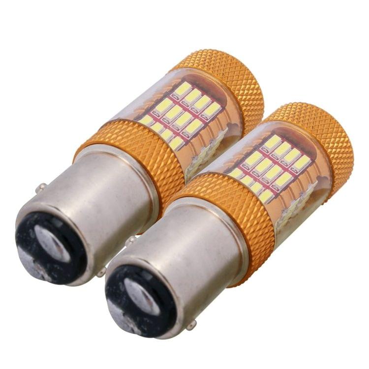 2 PCS  1157/BAY15D 5W 540LM White Light 54 SMD 4014 LED Car Brake Light Tail Light Bulb, DC 12V(White Light)