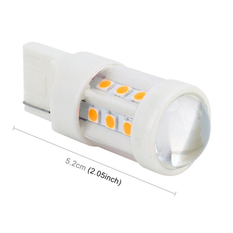 2 PCS T20 / 7440 4.5W DC 12V Car Auto Ceramics Turn Lights 18LEDs SMD-3030 Lamps, with Projector Lens (Orange Light)