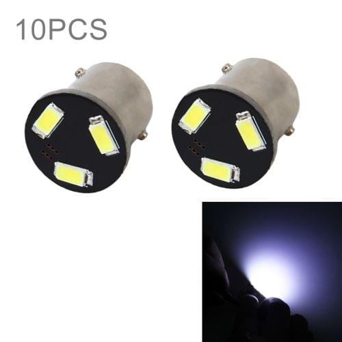 10 PCS 1156/BA15S/P21W 0.5W 30LM White Light Car Reversing Light Steering Light Bulb with 3 SMD-5630 Lamps, DC 12V