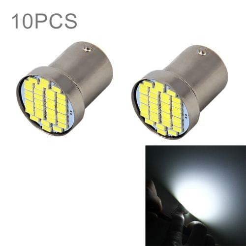 10 PCS 1156/BA15S/P21W 0.5W 50LM White Light Car Reversing Light Steering Light Bulb with 36 SMD-3014 Lamps, DC 12V