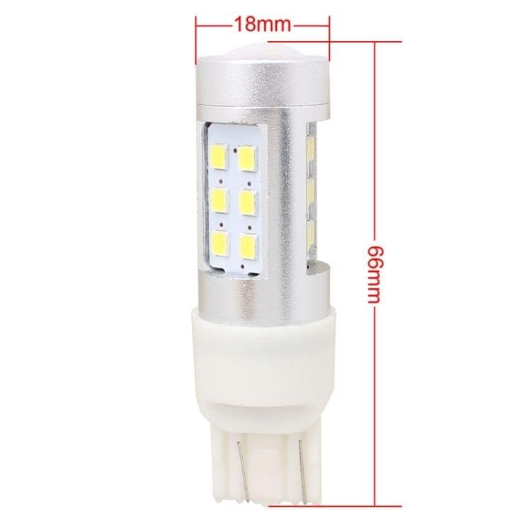 2 PCS T20 4.2W 630LM White Light Dual Wires 21 LED 2835 SMD Car Brake Light Daytime Running Light Bulb,  DC 12V