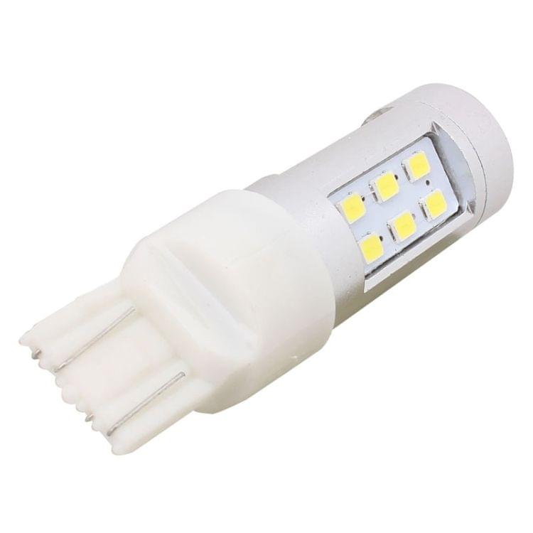 2 PCS T20 4.2W 630LM White Light Dual Wires 21 LED 2835 SMD Car Brake Light Daytime Running Light Bulb,  DC 12V