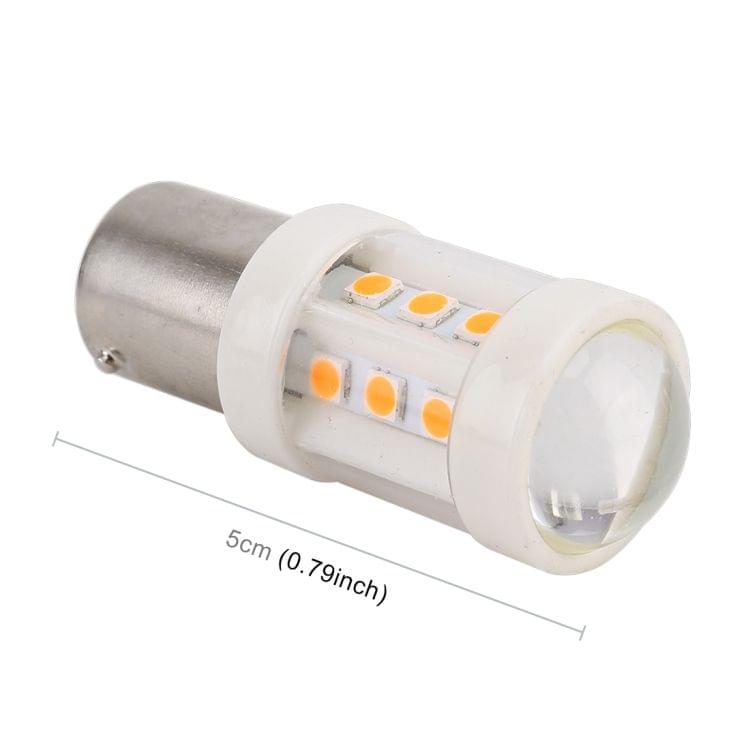 2 PCS 1156 / BA15S 4.5W DC 12V Car Auto Ceramics Turn Lights 18LEDs SMD-3030 Lamps, with Projector Lens (Orange Light)