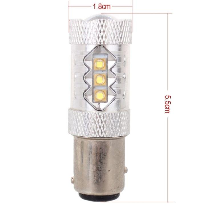 1157/BAY15D 80W 800LM 6500K White Light 16-3535-LEDs Car Brake Light , Constant Current , DC12-24V