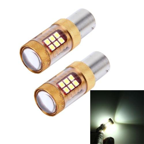 2 PCS 1156/BA15S 15W 1300LM 6500K 28 SMD-3030 LED Car Brake Lights Turn Light, DC 12V(White Light)