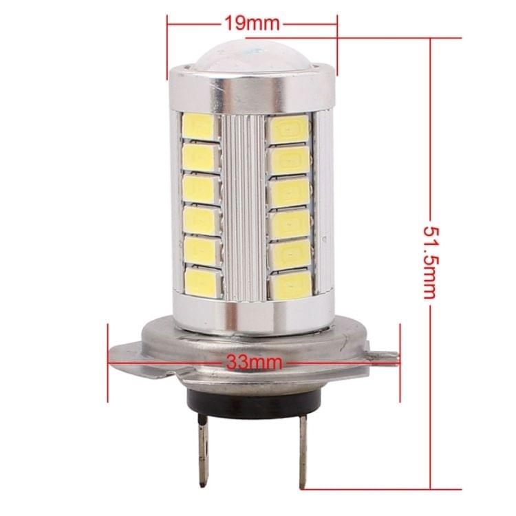 2 PCS H7 16.5W 990LM 6500K White Light 5630 SMD 33 LED Car Brake / Steering Light Bulb, DC12V