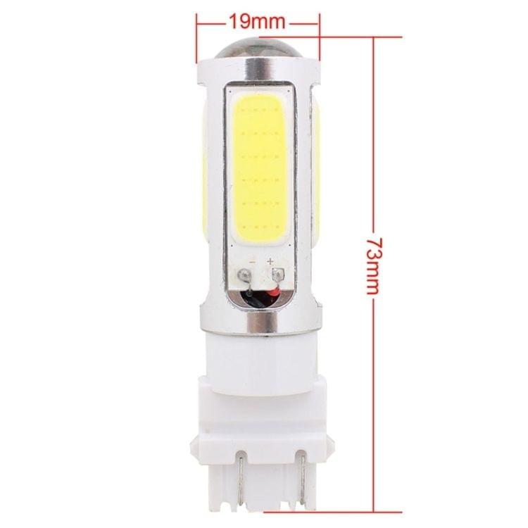 2PCS T25 Dual Wires 1250LM 20W + 5W 5 x COB LED White Light Brake Light Daytime Running Light Bulb, DC 12V