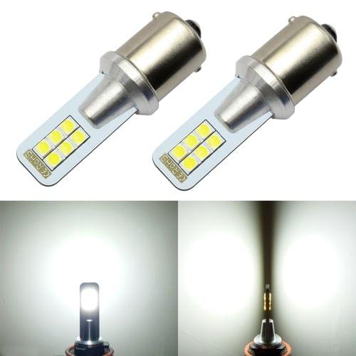 2 PCS 1156 / BA15S 12W 330LM Car Auto Turn Light Reversing Lights 12LEDs SMD-3030 Lamps, DC 12V-24V(White Light)