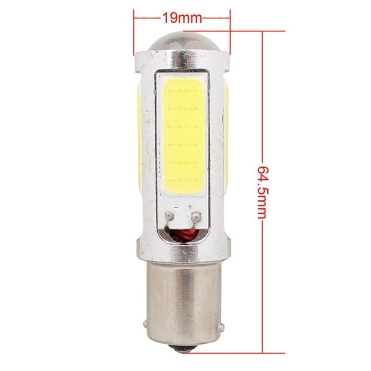 2 PCS 1156/BA15S 1250LM 20W + 5W 5 x COB LED White Light Car Brake Light Lamp Bulb, DC 12-24V