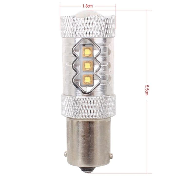 1156/BA15S 80W 800LM 6500K White Light 16-3535-LEDs Car Backup Light , Constant Current , DC12-24V