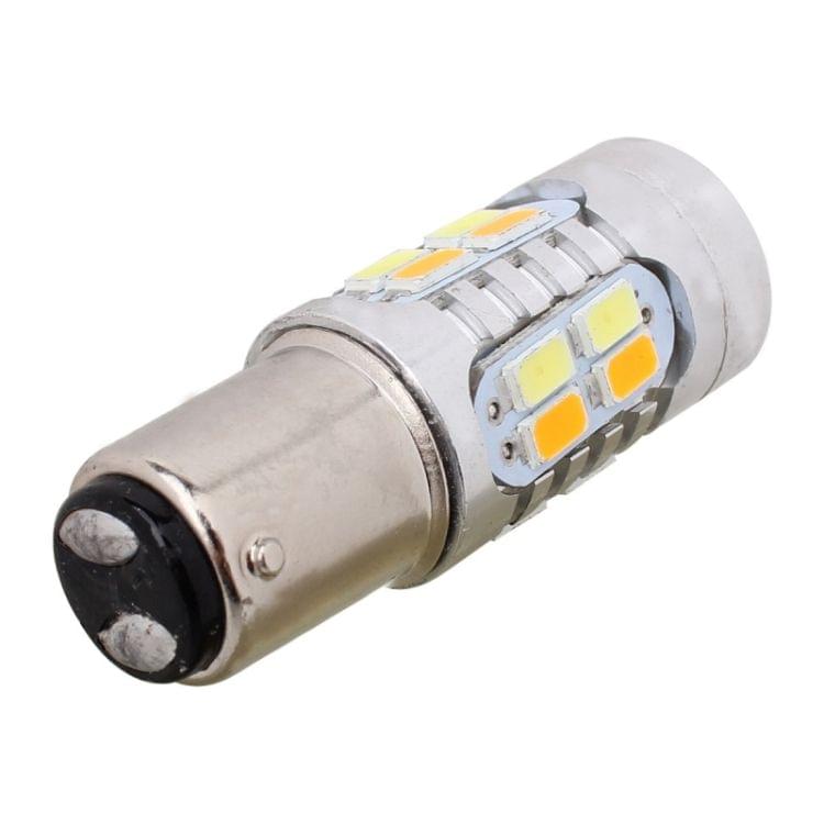 2PCS 1157/BAY15D 10W 700LM  Yellow + White Light 20-LED SMD 5630 Car Brake Light Lamp Bulb, Constant Current, DC 12-24V