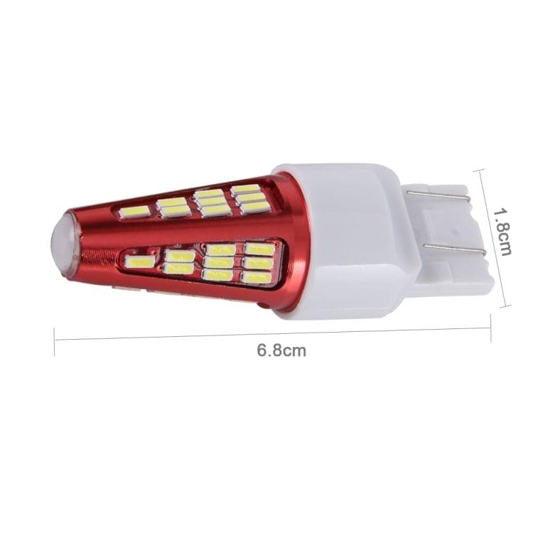 2 PCS T20-7443 10W 800LM 6000K 48 SMD-4014 LEDs Canbus Car Brake Light Lamp, DC 12V(White Light)