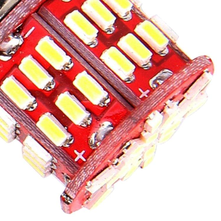 2 PCS 1156/BA15S 5W 500 LM 6000K White Light 54 LED SMD 3014 Canbus Car Brake Light Tail Light Bulb, DC 12V