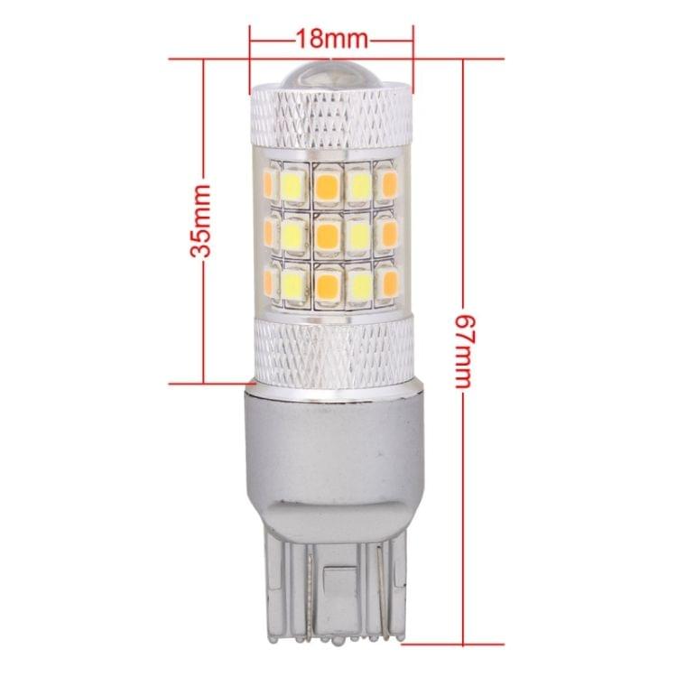 T20/7443 8W 420LM White + Yellow Light 42 LED 2835 SMD Car Brake Light Steering Light Bulb, DC 12V