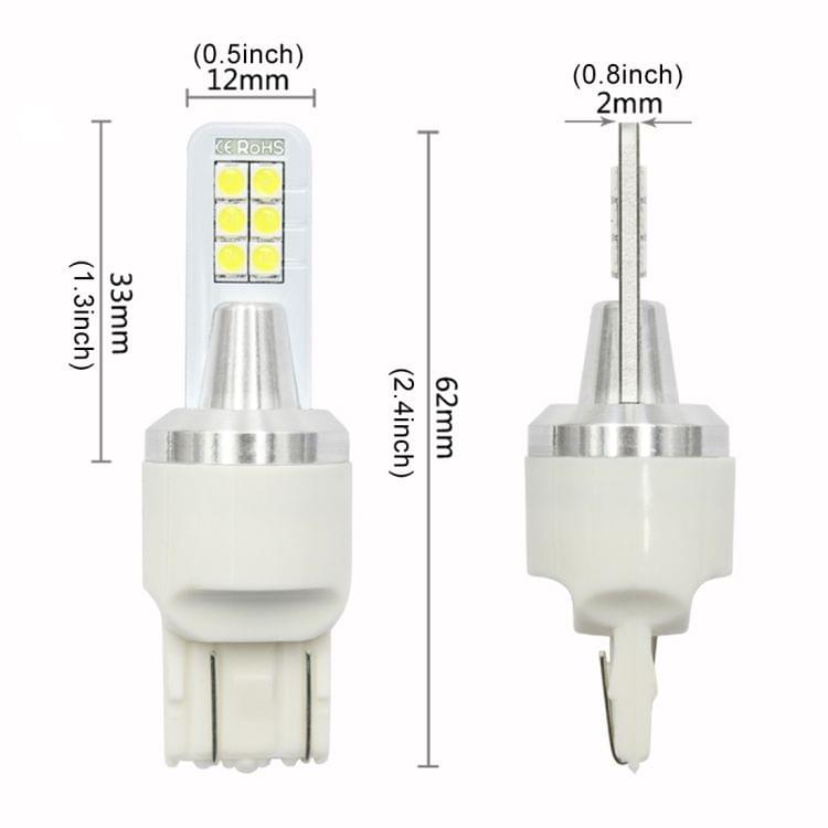 2 PCS T20 / 7443 12W 330LM Car Auto Brake Lights 12LEDs SMD-3030 Lamps, DC 12V-24V(White Light)