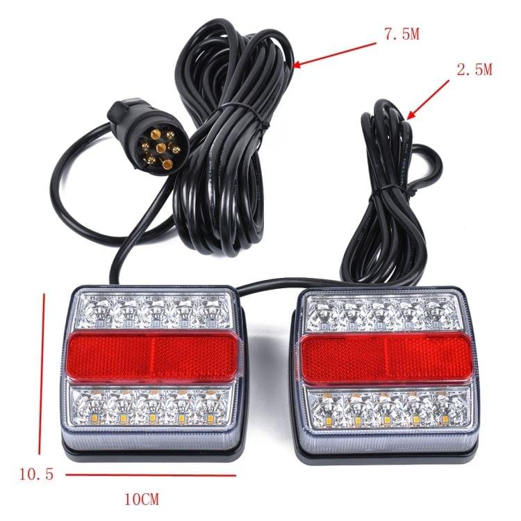 DC 12V IP68 6.4W Car LED Collision Rear Light Brake Lights for Trailer / Truck, with 32LEDs SMD-2835 Lamps(Red + White)