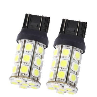 7443 White 27 LED Car Signal Light Bulb (Pair)