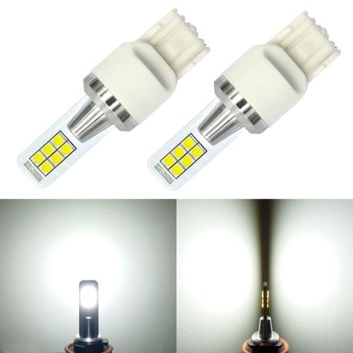 2 PCS T20 / 7440 12W 330LM Car Auto Turn Light Reversing Lights 12LEDs SMD-3030 Lamps, DC 12V-24V(White Light)