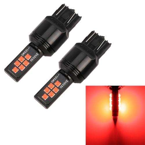 2 PCS 7443 DC9-16V / 3.5W Car Auto Brake Lights 12LEDs SMD-ZH3030 Lamps, with Constant Current(Red Light)