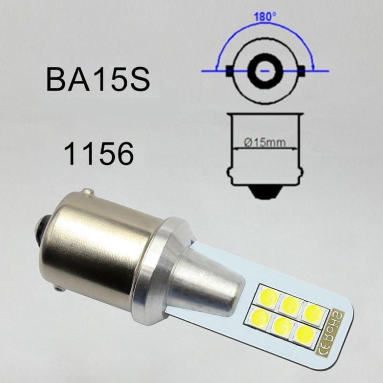 2 PCS 1156 / BA15S 12W 330LM Car Auto Turn Light Reversing Lights 12LEDs SMD-3030 Lamps, DC 12V-24V(Yellow Light)