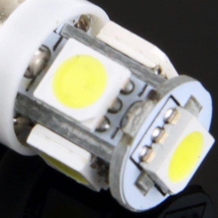 BA9S White 5 LED Car Signal Light Bulb (Pair)(White Light)