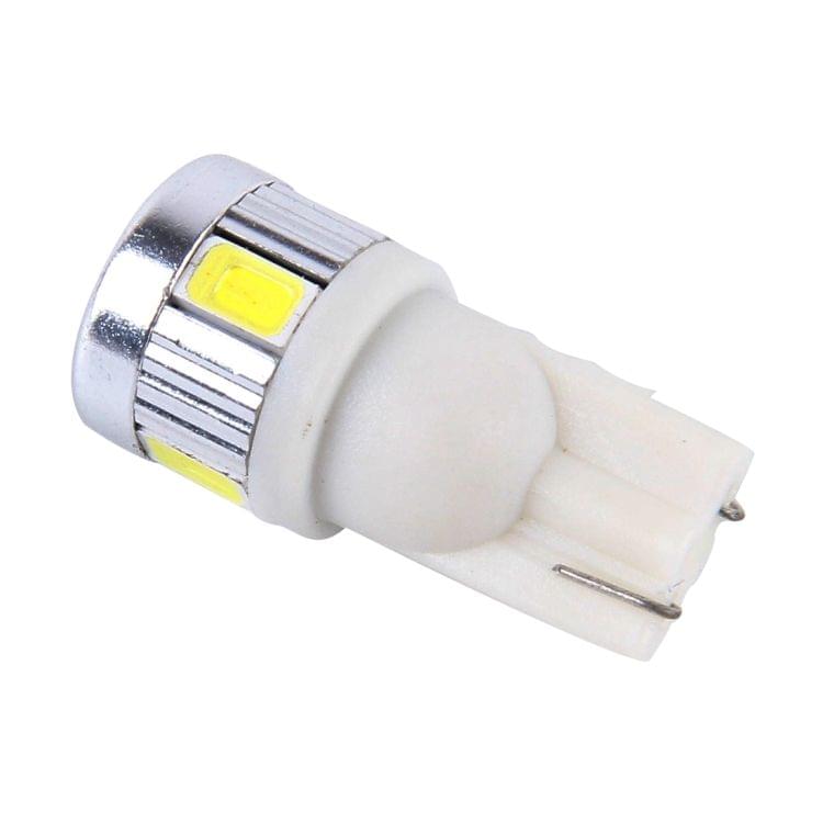 2PCS T10 3W SMD 5630 6 LED Car Clearance Lights Lamp, DC 12V(White Light)