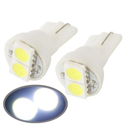 T10 White 2 LED 5050 SMD Car Signal Light Bulb (Pair)