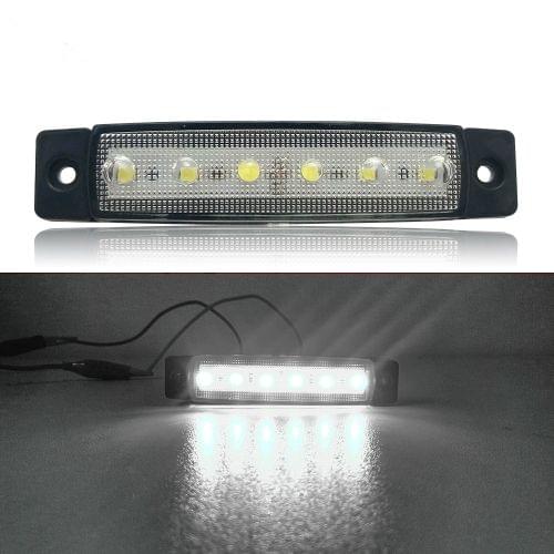 4 PCS 12V 6 SMD Auto Car Bus Truck Wagons External Side Marker Lights LED Trailer Indicator Light Rear Side Lamp(White)