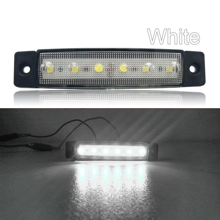 4 PCS 12V 6 SMD Auto Car Bus Truck Wagons External Side Marker Lights LED Trailer Indicator Light Rear Side Lamp(White)