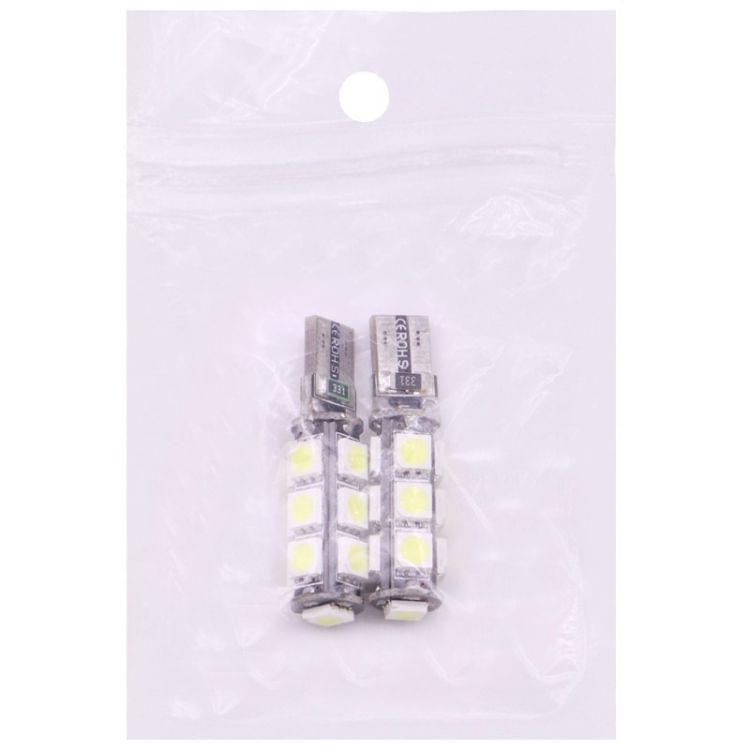 2 PCS T10 2.5W White 13 LED 5050 SMD CANBUS Car Signal Light Bulb