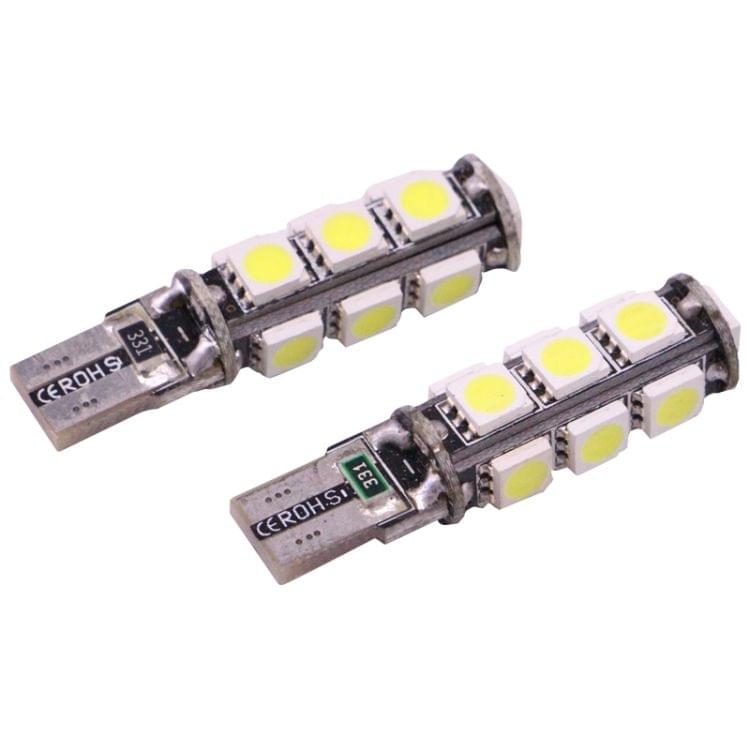 2 PCS T10 2.5W White 13 LED 5050 SMD CANBUS Car Signal Light Bulb