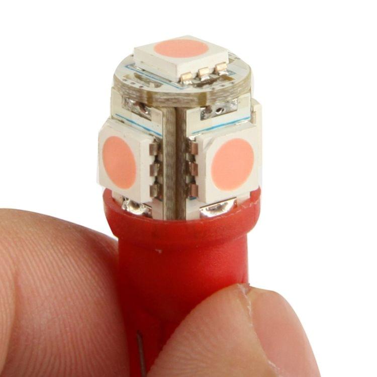 T10 Pink 5 LED 5050 SMD Car Signal Light Bulb (Pair)