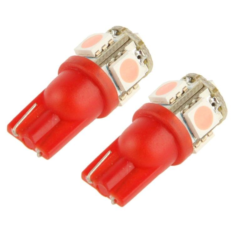 T10 Pink 5 LED 5050 SMD Car Signal Light Bulb (Pair)