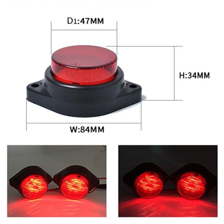 2 PCS 6LEDs Car Clearance Light Marker Light for Truck DC 24V(Red Light)